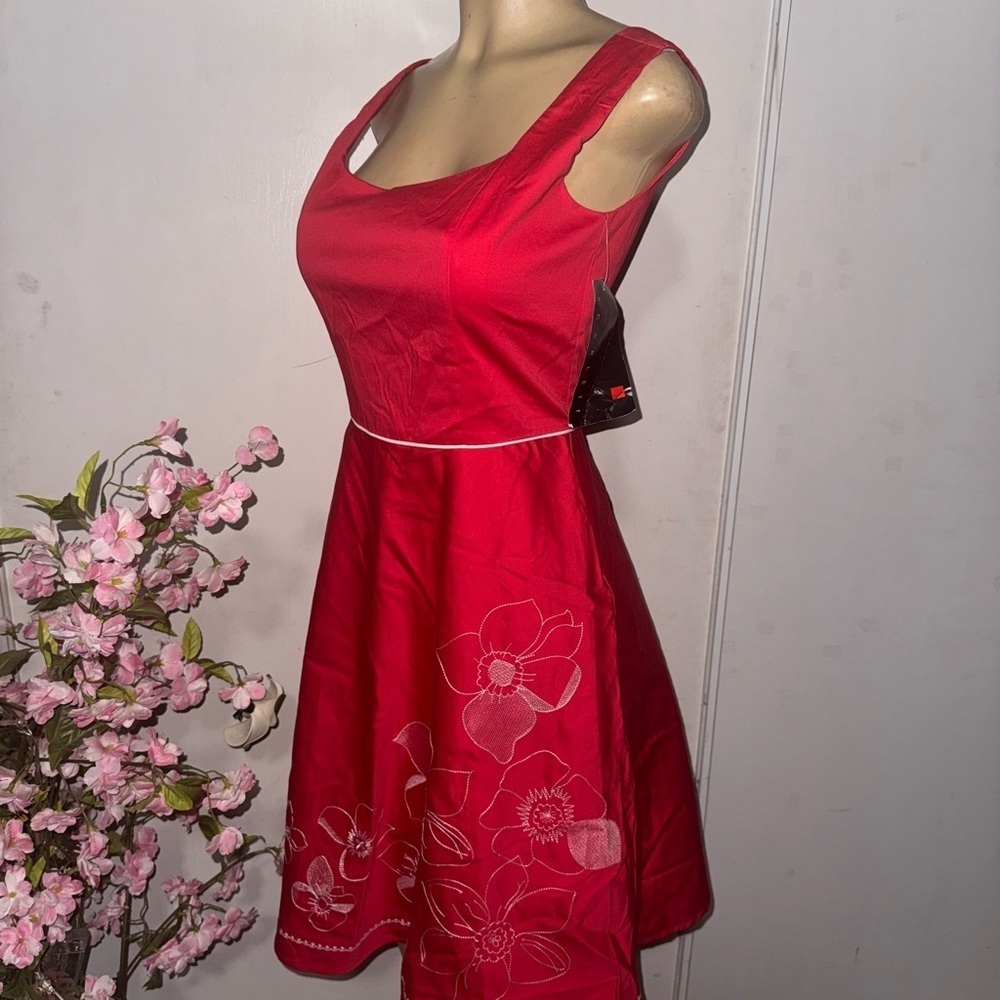Scarlett Red Floral Midi Dress